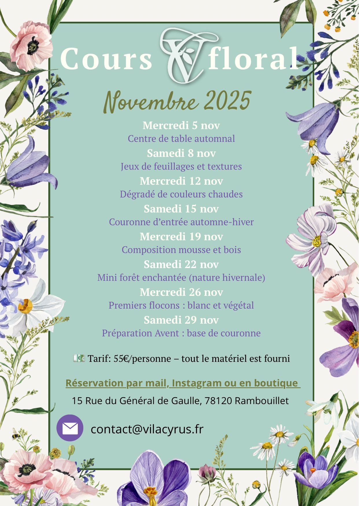 ATELIER FLORAL CHEZ VILA CYRUS